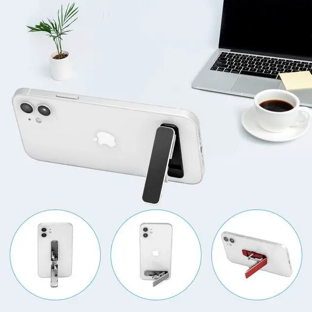 Alt view image 5 of 7 - Phone Kickstand,Multi-Angle Aluminum Cell Phone Kickstand Attachment(Adjustable Angle)(Vertical and Horizontal Stand) Black