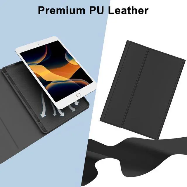 Alt view image 2 of 7 - Keyboard Case for iPad 9th Generation 2021 10.2 inch, Folio Cover with Pencil Holder, Detachable Wireless Keyboard with 7 Color Backlit for iPad 8th/7th Gen/iPad Pro 10.5"/iPad Air 3rd Gen