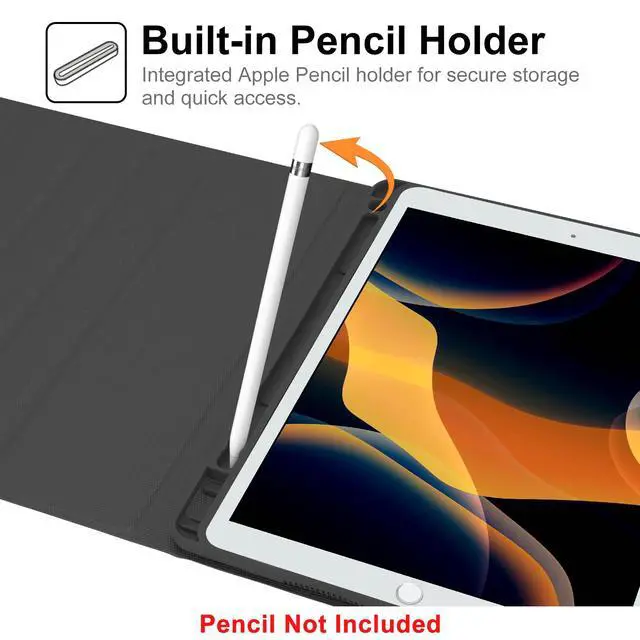 Alt view image 4 of 7 - Keyboard Case for iPad 9th Generation 2021 10.2 inch, Folio Cover with Pencil Holder, Detachable Wireless Keyboard with 7 Color Backlit for iPad 8th/7th Gen/iPad Pro 10.5"/iPad Air 3rd Gen