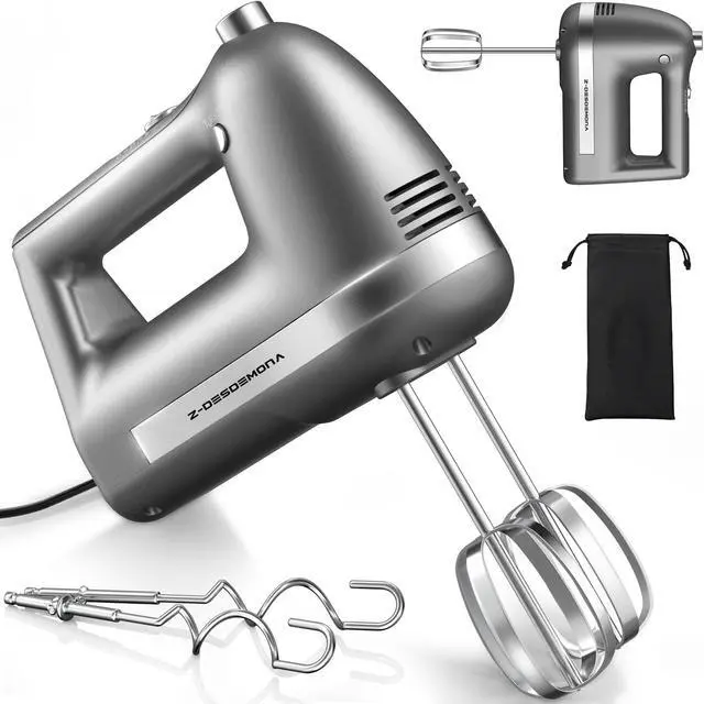 Main image of Electric Hand Mixer, Powerful Hand Mixer Electric Handheld with 304 Beaters, Dough Hook,Hand Held Mixer with Turbo for Baking Cakes, Eggs, Cream Food(Grey)