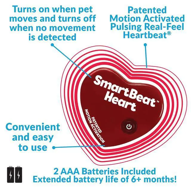Alt view image 2 of 6 - Replacement Motion-Activated SmartBeat Heart for Stuffed Animals and Anti-Anxiety Toys for Dogs