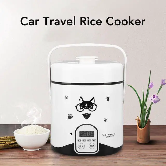 Alt view image 2 of 7 - Rice Cooker, 1.2L Small Rice Cooker with Non Stick Inner Pot Steaming Plate Rice Spoon, 24H Reservation And Temperature Control, for Car Camping Travel