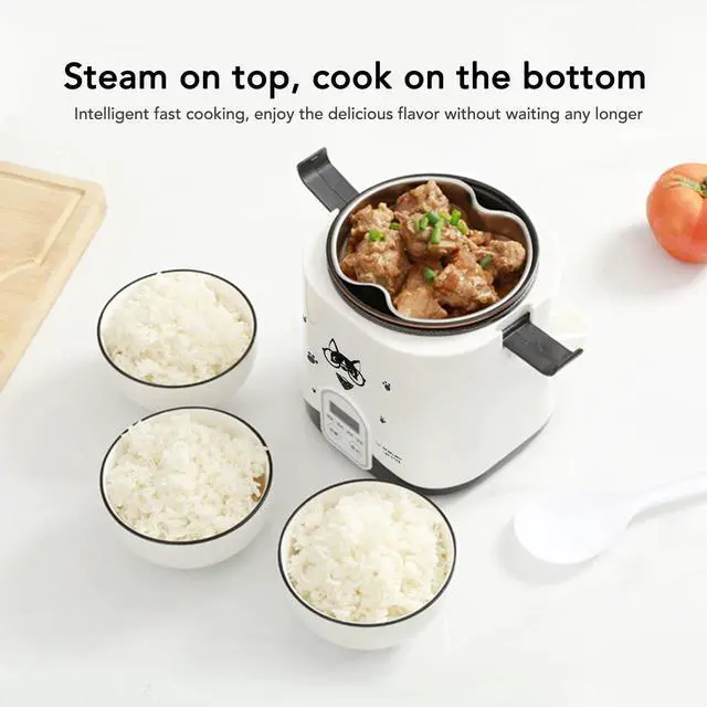 Alt view image 4 of 7 - Rice Cooker, 1.2L Small Rice Cooker with Non Stick Inner Pot Steaming Plate Rice Spoon, 24H Reservation And Temperature Control, for Car Camping Travel