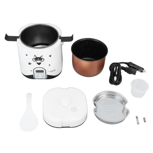 Alt view image 7 of 7 - Rice Cooker, 1.2L Small Rice Cooker with Non Stick Inner Pot Steaming Plate Rice Spoon, 24H Reservation And Temperature Control, for Car Camping Travel