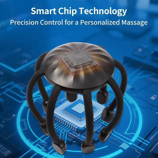 Alt view image 5 of 7 - Hands-Free Scalp Massager, Electric Octopus Head Massager, Wearable Multi-Point Vibration Scalp Massager, Quiet & Lightweight for Work, Gaming & Relaxation, Tech Gifts for Men Women