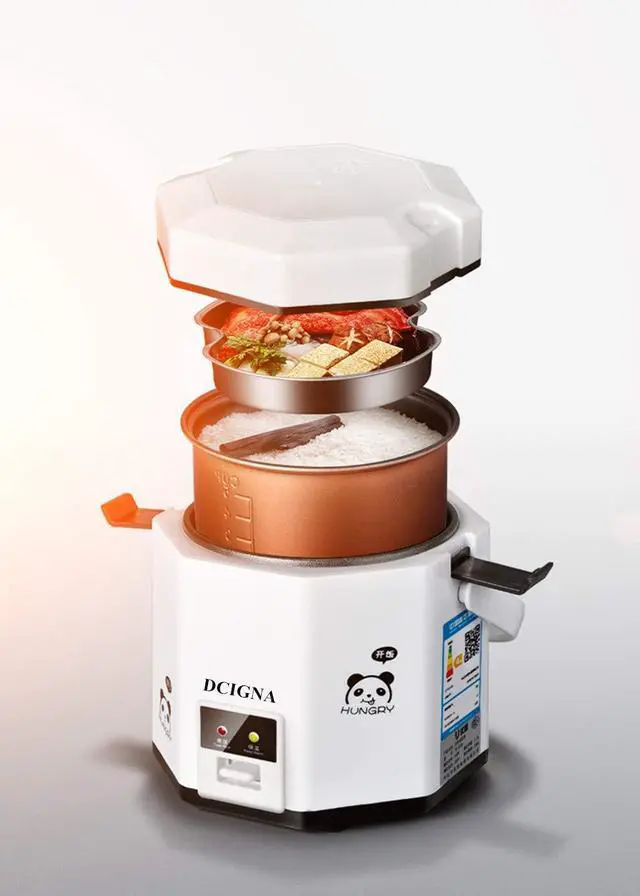 Alt view image 5 of 6 - 1.2L Mini Rice Cooker, Electric Lunch Box, Travel, Small, Removable Non-stick Pot, Keep Warm Function, Suitable For 1-2 People - For Cooking Soup, Rice, Stews, Grains & Oatmeal