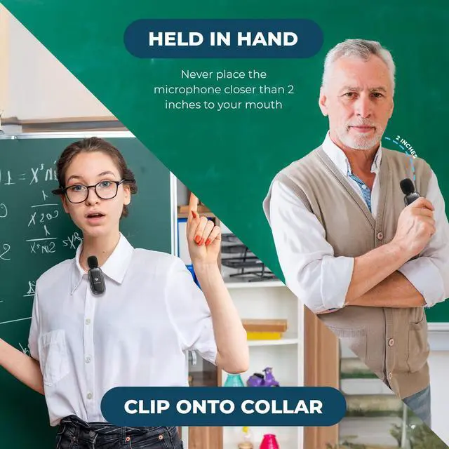 Alt view image 3 of 7 - Wireless Voice Amplifier for Teachers - Lapel Mic System Saves Your Voice | 15W Portable PA System with Bluetooth, 12H+ Battery, Auto-Pairing | No Headset, Ultra-Light 18.3g Clip Mic WB005N