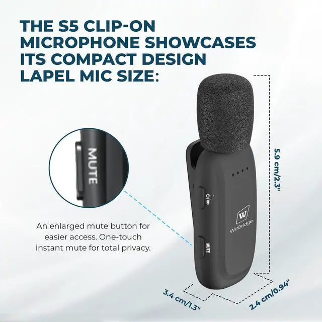 Alt view image 4 of 7 - Wireless Voice Amplifier for Teachers - Lapel Mic System Saves Your Voice | 15W Portable PA System with Bluetooth, 12H+ Battery, Auto-Pairing | No Headset, Ultra-Light 18.3g Clip Mic WB005N