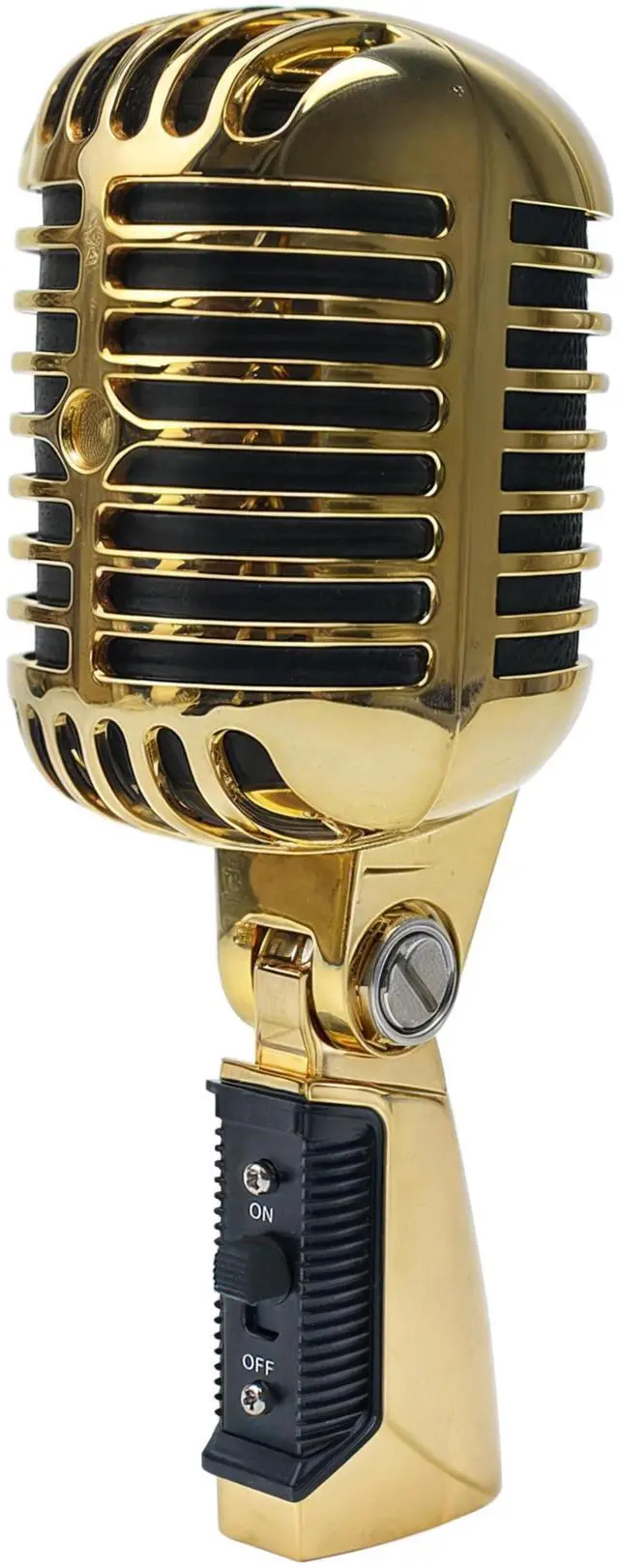 Main image of Vintage Retro Old School Microphone, Professional Classic Dynamic Wired Vocal Cardioid Mic For Karaoke Live Performance In-Studio Recording Singing Stage, Fashioned Metal Prop, XLR Cable Compatible