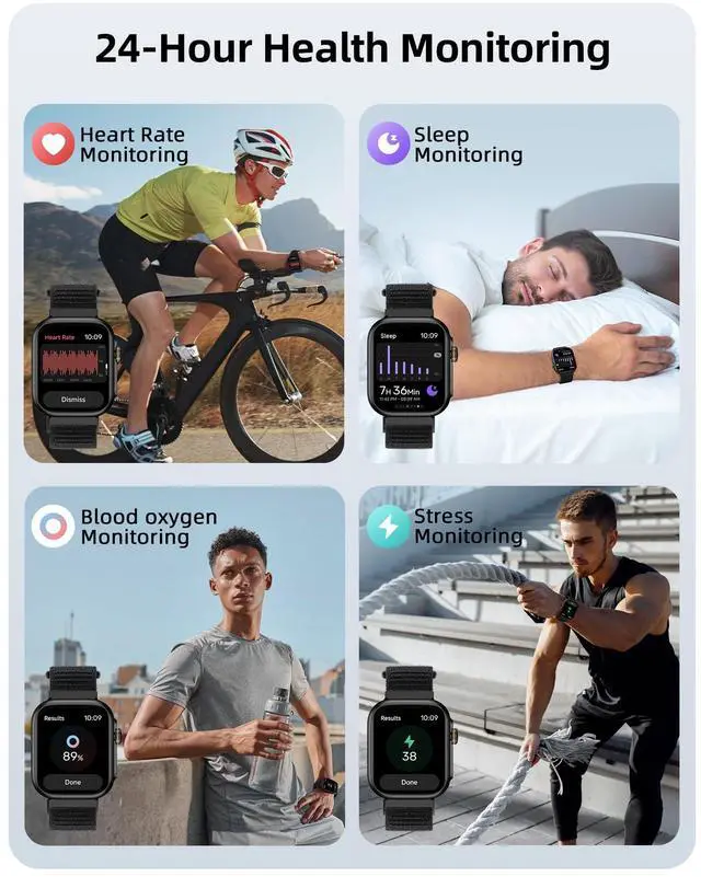 Alt view image 4 of 7 - JAYSUING Built-in GPS Smart Watch for Men Women with Bluetooth Calling, GPS Fitness Activity Tracker 100+ Sport Modes, Heart Rate Sleep Monitor, Waterproof Pedometer for Android & iPhone(Two Bands)