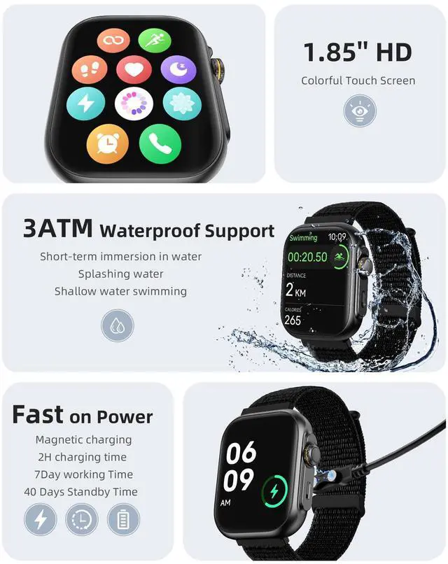 Alt view image 7 of 7 - JAYSUING Built-in GPS Smart Watch for Men Women with Bluetooth Calling, GPS Fitness Activity Tracker 100+ Sport Modes, Heart Rate Sleep Monitor, Waterproof Pedometer for Android & iPhone(Two Bands)