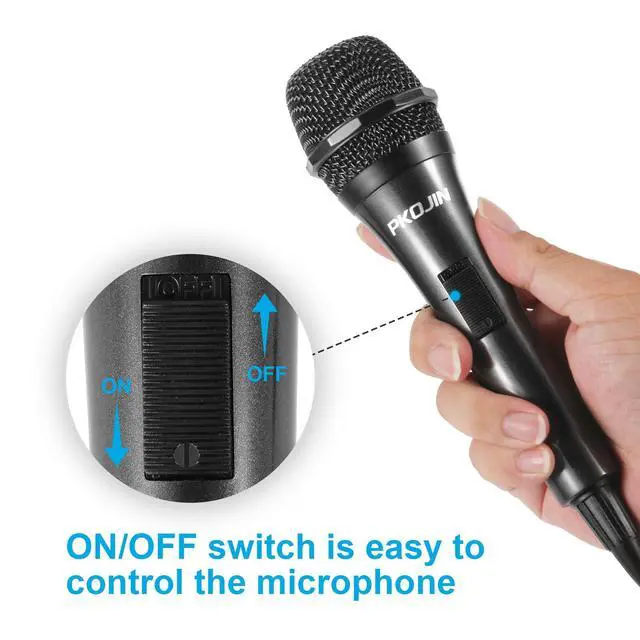 Alt view image 3 of 7 - Dynamic Karaoke Microphone for Singing, Vocal Wired Microphone for Karaoke, Handheld Mic with 10 Ft Cable, Mics for Speaker with ON/Off Switch