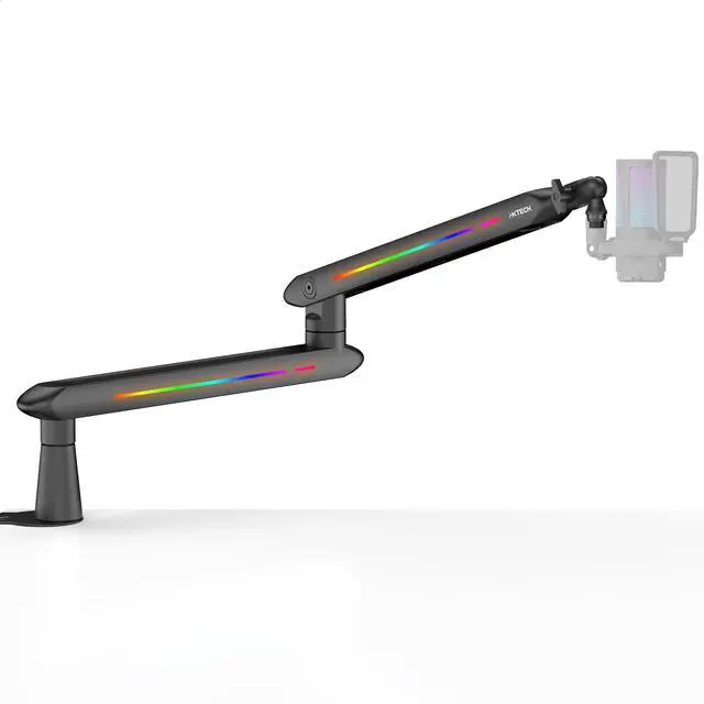 Main image of RGB Low Profile Boom Arm for Mic, Adjustable Microphone Arm Stand with Desk Mount Clamp, Rotatable Microphone Boom Arm Mic Stand with Cable Management for Podcast Streaming Gaming Studio.