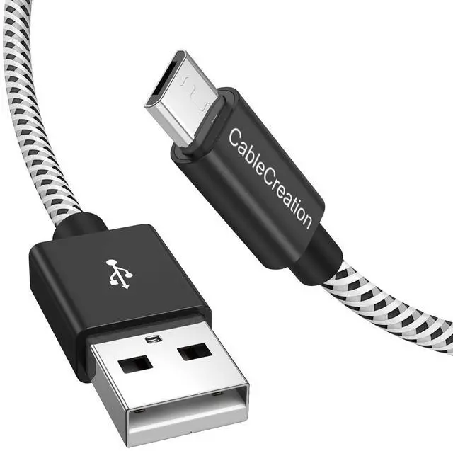 Main image of USB to Micro USB Cable 6 FT, Braided USB2.0 Micro-B USB Charging Data Cable Works with Raspberry Pi Zero, Fire Stick, Chromecast, Micro-B Phone 1.8M Black