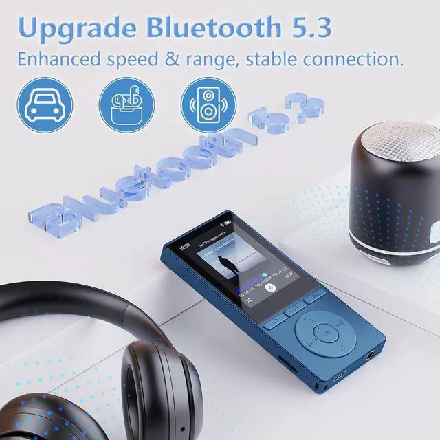 Alt view image 7 of 7 - 64GB MP3 Player with Bluetooth 5.3, Color Screen 2.4", Music Player with HiFi Sound, MP3 Players Built in HD Speaker Voice Recorder E-Book, Expanded Up to 128GB, Earphone Included, for Sports Runner