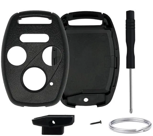Main image of No Key Cutting or Programming Needed Replacement Keyless Entry Key Fob Shell Case Fit for Honda 2006-2013 Civic EX / 2003-2012 Accord / 2009-2015 Pilot /2005-2006 CR-V (1-Black)