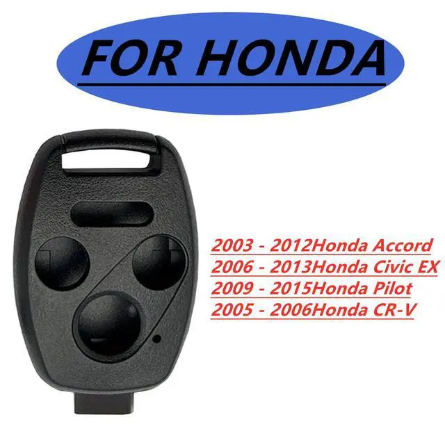 Alt view image 4 of 4 - No Key Cutting or Programming Needed Replacement Keyless Entry Key Fob Shell Case Fit for Honda 2006-2013 Civic EX / 2003-2012 Accord / 2009-2015 Pilot /2005-2006 CR-V (1-Black)