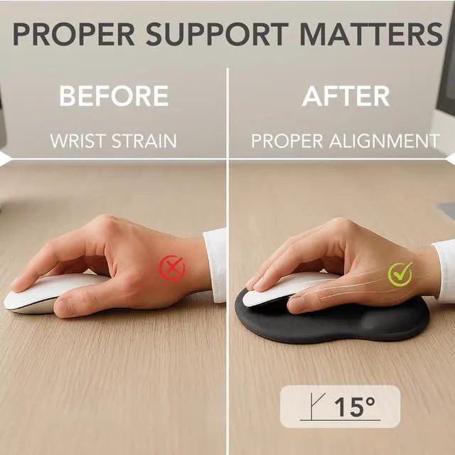 Alt view image 2 of 7 - Mouse Pad with Wrist Support, Ergonomic Pad, Gel Gaming Support