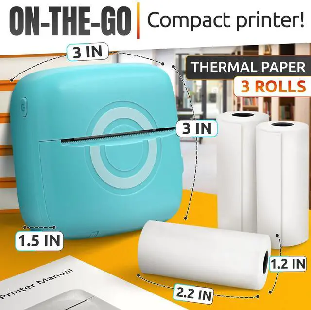 Alt view image 2 of 7 - Mini Thermal Printer Compatible with iPhone & Android Bluetooth Mini Printer Sticker Maker with 4 Stickers Rolls 2 Thermal Rolls | Portable Label & Sticker Maker for Photo, Journaling Crafts & Notes