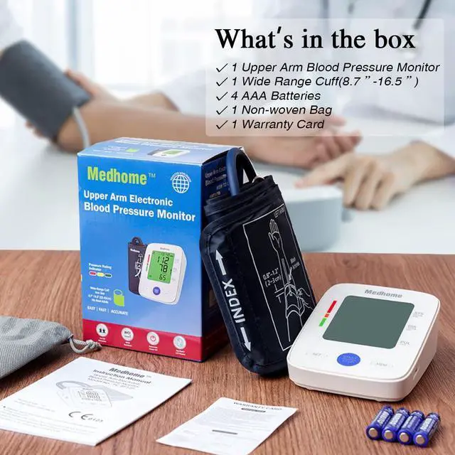 Alt view image 3 of 6 - Blood Pressure Monitor for Home Use Upper Arm,Medhome Blood Pressure Machine Upper Arm Large Cuff(8.7"-16.5" Adjustable),Automatic high Blood Pressure Cuff,Easy to use,2 * 120 Memory,