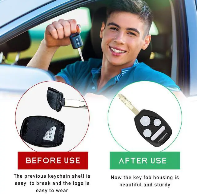 Alt view image 4 of 6 - 2 PCS Key Fob Case, Keyless Entry Remote Key Shell Case, Key Fob for Accord Civic EX Pilot CR-V, Car Accessories