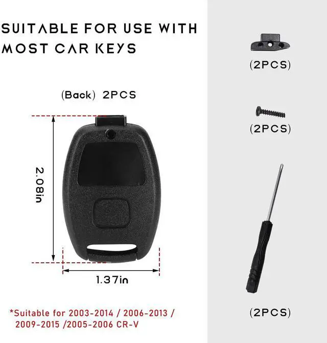 Alt view image 2 of 6 - 2 PCS Key Fob Case, Keyless Entry Remote Key Shell Case, Key Fob for Accord Civic EX Pilot CR-V, Car Accessories