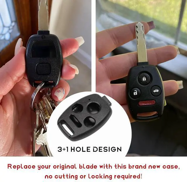Alt view image 3 of 6 - 2 PCS Key Fob Case, Keyless Entry Remote Key Shell Case, Key Fob for Accord Civic EX Pilot CR-V, Car Accessories