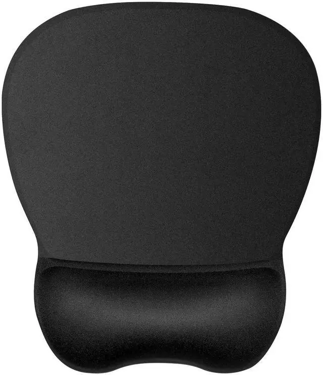 Main image of Ergonomic Mouse Pad with Gel Wrist Support, Comfortable Mousepad with Smooth Wrist Rest Surface and Non-Slip PU Base for Pain Relief Computer Laptop Office Home Black, 9.2 x 8.1 in