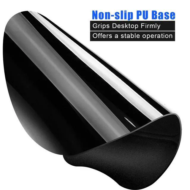 Alt view image 4 of 7 - Ergonomic Mouse Pad with Gel Wrist Support, Comfortable Mousepad with Smooth Wrist Rest Surface and Non-Slip PU Base for Pain Relief Computer Laptop Office Home Black, 9.2 x 8.1 in