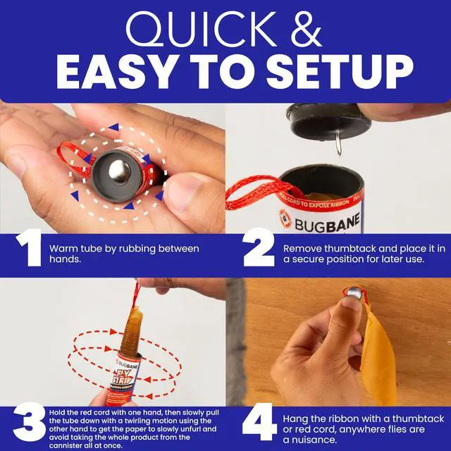 Alt view image 6 of 7 - Fly Strips Indoor Sticky Hanging 24pk with Pins. Non Toxic Outdoor Fly Trap Indoor for Home. Flies Tape Paper Trap Ribbon Roll for House Gnat Fruit and Housefly. Bug Catchers for Inside Home Flypaper.