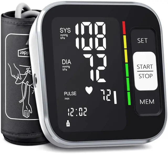 Main image of Blood Pressure Monitor Upper Arm Digital Blood Pressure Machine for Home Use with Backlit Display 8.7"-15.7" Cuff with Storage Bag