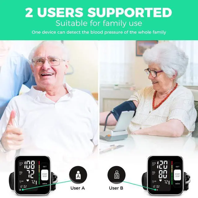 Alt view image 6 of 7 - Blood Pressure Monitor Upper Arm Digital Blood Pressure Machine for Home Use with Backlit Display 8.7"-15.7" Cuff with Storage Bag