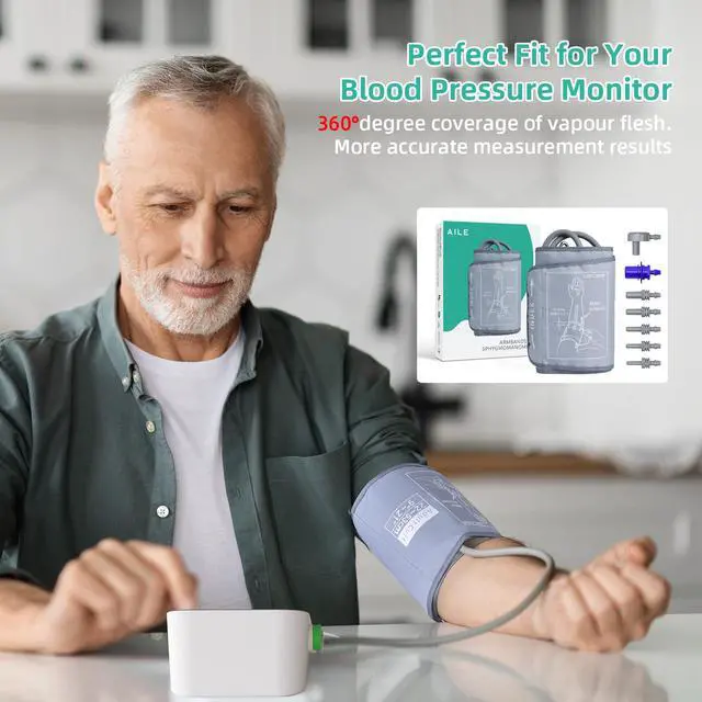 Alt view image 2 of 5 - Extra Large Blood Pressure Cuff : Universal 9-21" XL Blood Pressure Cuff for Big Arm, Widely Applicable to Automatic Upper Arm Blood Pressure Monitor, Adjustable, Soft, Comfortable