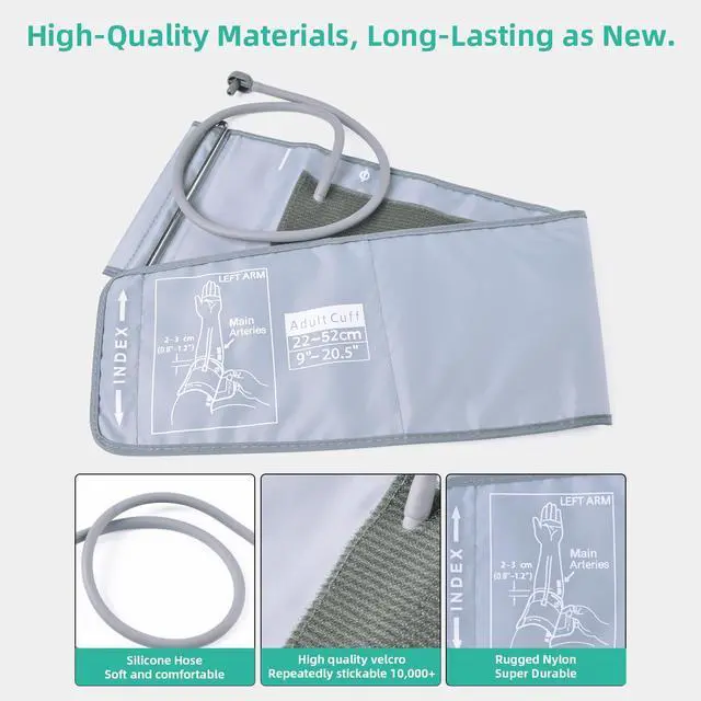 Alt view image 4 of 5 - Extra Large Blood Pressure Cuff : Universal 9-21" XL Blood Pressure Cuff for Big Arm, Widely Applicable to Automatic Upper Arm Blood Pressure Monitor, Adjustable, Soft, Comfortable