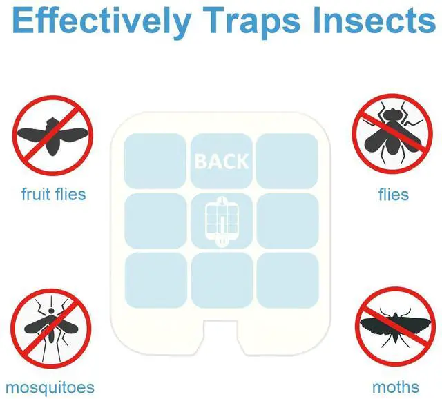 Alt view image 3 of 7 - 20 Pcs Refill Glue Cards Compatible with Safer Home SH502 Indoor Fly Trap and Dynatrap DT3005W Plug-in Bug Light for Flies, Fruit Flies, Moths, Gnats, and Other Flying Insects