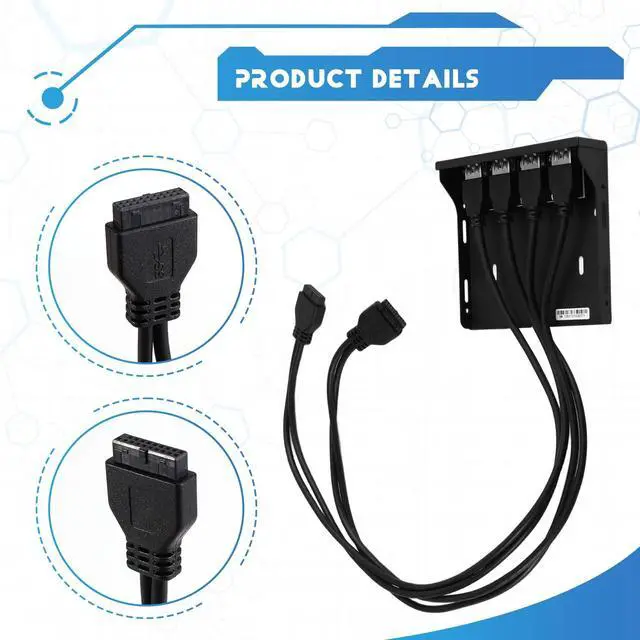 Alt view image 6 of 7 - USB Front Panel Hub 3.5 Inch Floppy Bay USB 3.0 Front Panel 3.5 Inch Floppy Front Panel