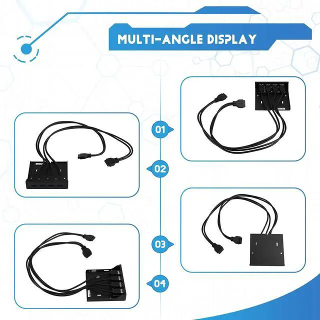 Alt view image 7 of 7 - USB Front Panel Hub 3.5 Inch Floppy Bay USB 3.0 Front Panel 3.5 Inch Floppy Front Panel