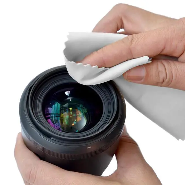 Alt view image 5 of 6 - Microfiber Glasses Cleaning Cloth - 12 Pack (6 Black + 6 Blue), 7x6 Inches, Individually Wrapped, Reusable, Lint-Free Bulk Wipes Cloths for Eyeglass, Phone Screen, Cameras Lens & Electronics