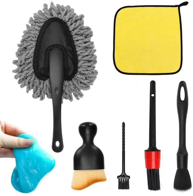 Main image of Car Interior Duster Detailing Brush Set Cleaning Gel Kit, Soft Microfiber Towels Dash Vent Dusting Car Slime Putty Detailing Brushes Accessories Tools for Car Decoration Auto Truck SUV RV
