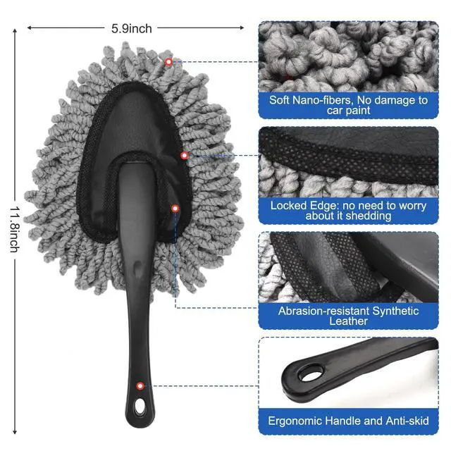 Alt view image 2 of 7 - Car Interior Duster Detailing Brush Set Cleaning Gel Kit, Soft Microfiber Towels Dash Vent Dusting Car Slime Putty Detailing Brushes Accessories Tools for Car Decoration Auto Truck SUV RV