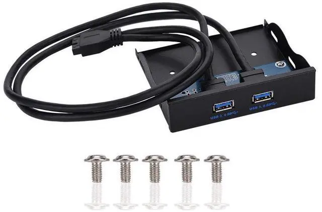 Main image of USB HUB Front Panel with 2 USB 3.0 Ports, 3.5 Inch Multport USB3.0 Floppy Front Panel Floppy Bay 19 Pin to 2 Interface USB3.0 HUB, DIY Computer Expansion Board, Replacement PC Parts for Desktop