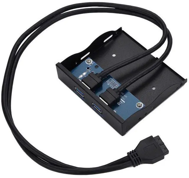 Alt view image 7 of 7 - USB HUB Front Panel with 2 USB 3.0 Ports, 3.5 Inch Multport USB3.0 Floppy Front Panel Floppy Bay 19 Pin to 2 Interface USB3.0 HUB, DIY Computer Expansion Board, Replacement PC Parts for Desktop