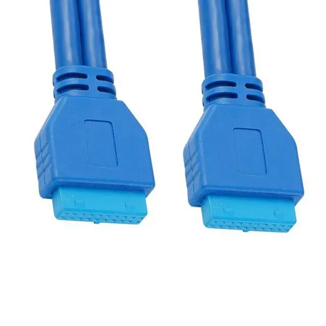 Alt view image 3 of 7 - USB 3.0 Front Panel Header, Motherboard 20Pin 2 Ports Female to 4 Ports USB 3.0 Female Mount Panel Extension Cable 1.6FT with PCI-E Slot Bracket