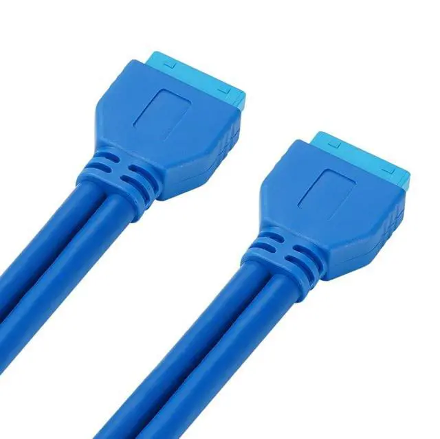 Alt view image 7 of 7 - USB 3.0 Front Panel Header, Motherboard 20Pin 2 Ports Female to 4 Ports USB 3.0 Female Mount Panel Extension Cable 1.6FT with PCI-E Slot Bracket