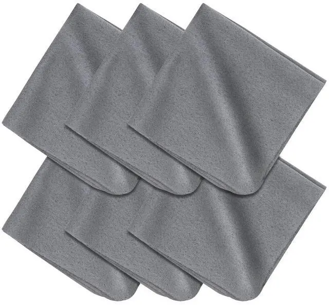 Main image of 6 Pack Microfiber Cleaning Cloths for Electronics, Camera Lenses, Eyeglasses, Cell Phone and Laptop Screens, Safe and Effective Wipe Kit, Gray (6"x6")