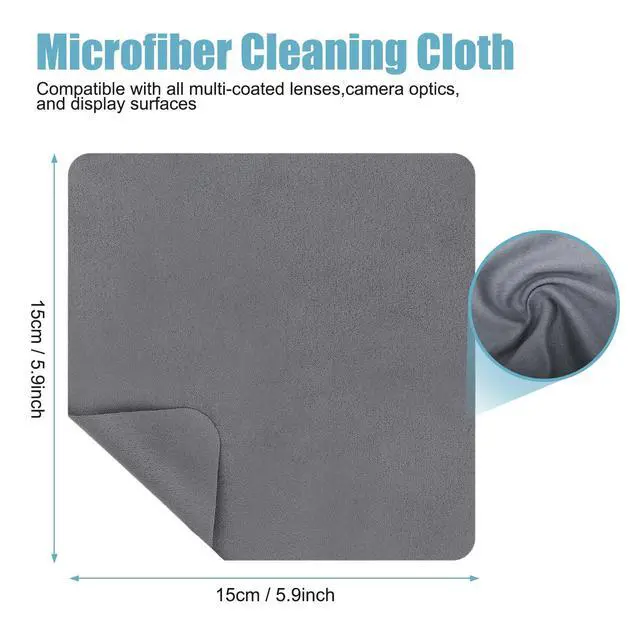 Alt view image 5 of 7 - 6 Pack Microfiber Cleaning Cloths for Electronics, Camera Lenses, Eyeglasses, Cell Phone and Laptop Screens, Safe and Effective Wipe Kit, Gray (6"x6")
