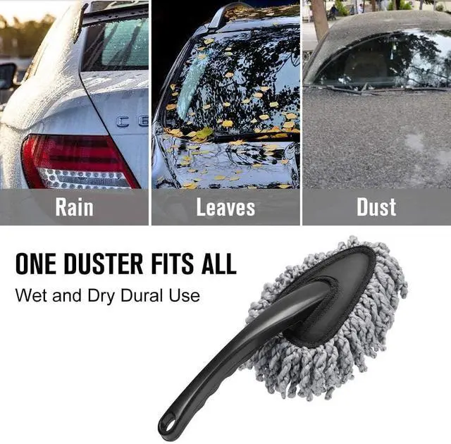 Alt view image 5 of 7 - Multi-Functional Car Duster Cleaning Dirt Dust Clean Brush Dusting Tool Mop Gray Car Cleaning Products
