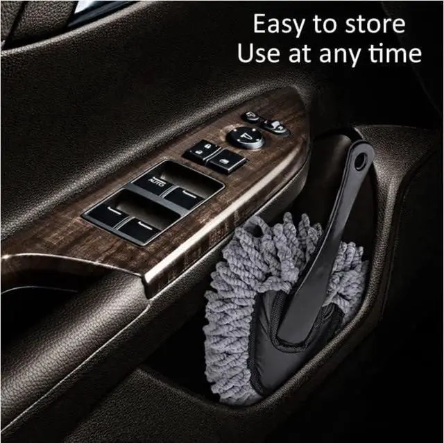 Alt view image 7 of 7 - Multi-Functional Car Duster Cleaning Dirt Dust Clean Brush Dusting Tool Mop Gray Car Cleaning Products