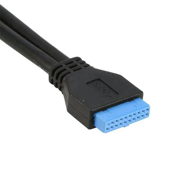 Alt view image 4 of 6 - 2 Ports USB 3.0 Female Back Panel to MB 20pin Header Connector Cable Adapter with PCI Slot Plate Bracket 1.5ft
