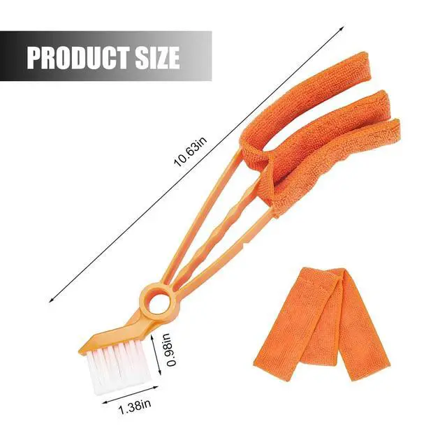 Alt view image 2 of 6 - Mini Duster for Car Air Vent, Vehicle Air Conditioner Cleaner & Brush with Cloth for Keyboard, Automotive Dust Collector Cleaning Cloth Tool, Universal for SUV Sedan Truck (Orange)